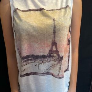 Atmosphere Parisian Scene Tank Top - White and Pink
